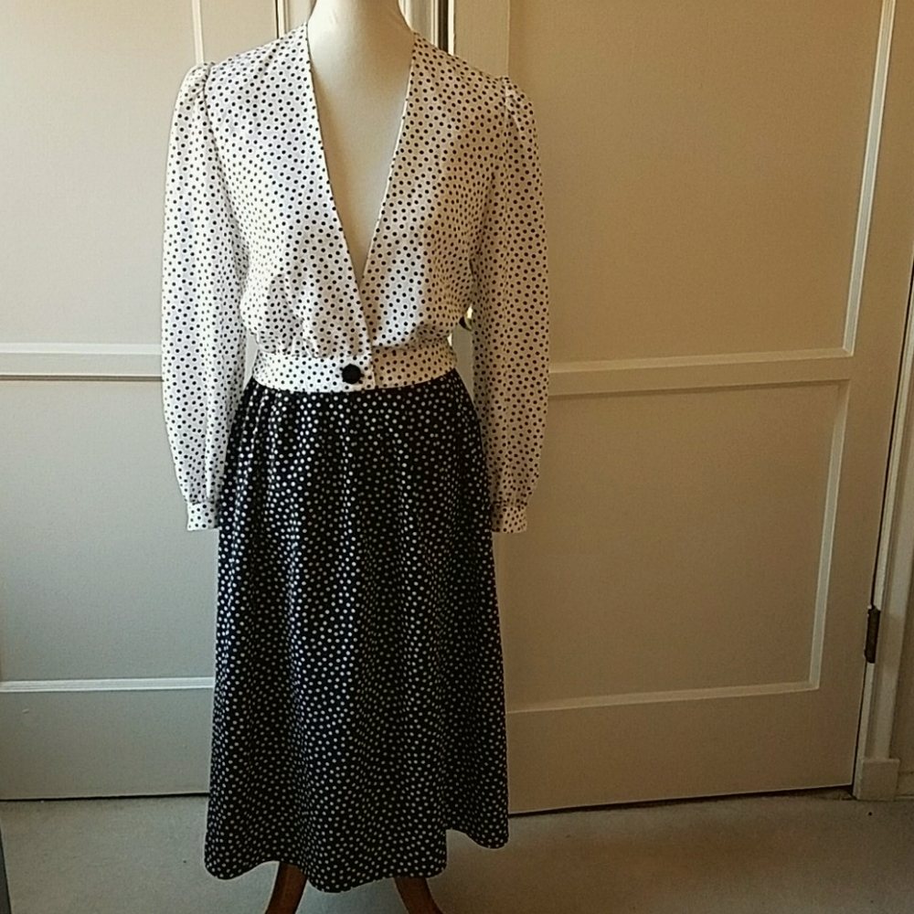 VTG Kasper for A.S.L. polka dot skirt set